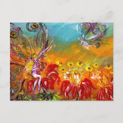 FAIRY OF THE RED FLOWERS POSTCARD