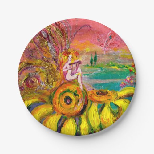 FAIRY OF THE SUNFLOWERS PAPER PLATES