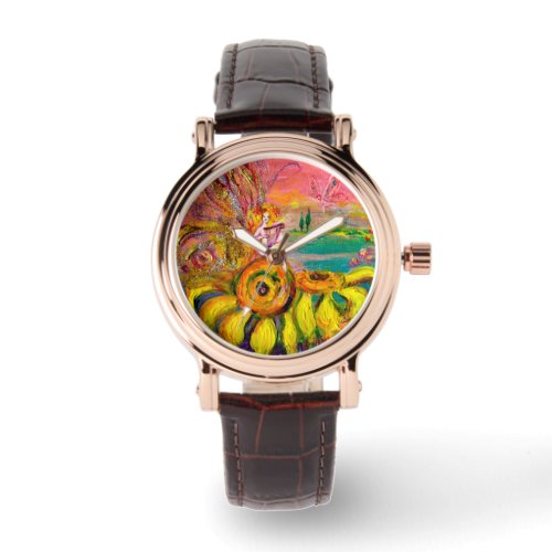 FAIRY OF THE SUNFLOWERSPink Fuchsia Watch