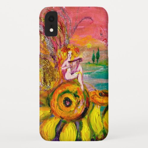 FAIRY OF THE SUNFLOWERS Pink Yellow Fantasy iPhone XR Case