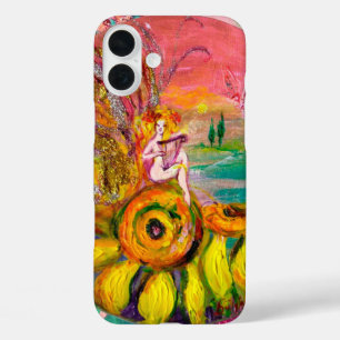 FAIRY OF THE SUNFLOWERS Pink Yellow Fantasy iPhone 16 Plus Case