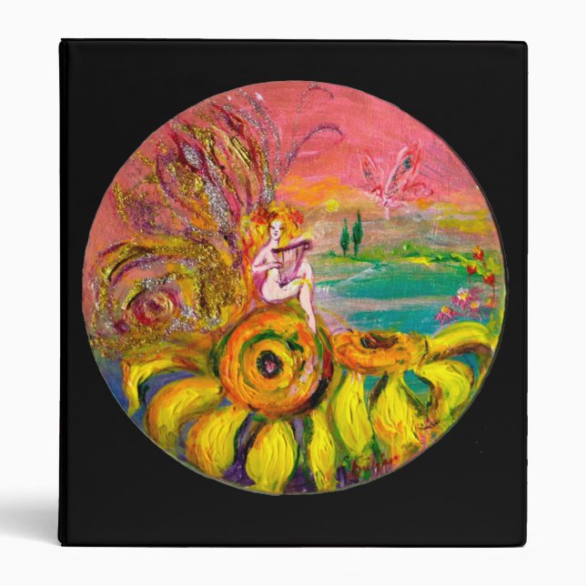 FAIRY OF THE SUNFLOWERS yellow pink black Binder (Front)