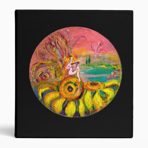 FAIRY OF THE SUNFLOWERS yellow pink black Binder