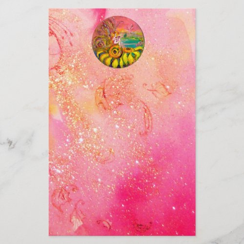 FAIRY OF THE SUNFLOWERS yellow pink black Stationery