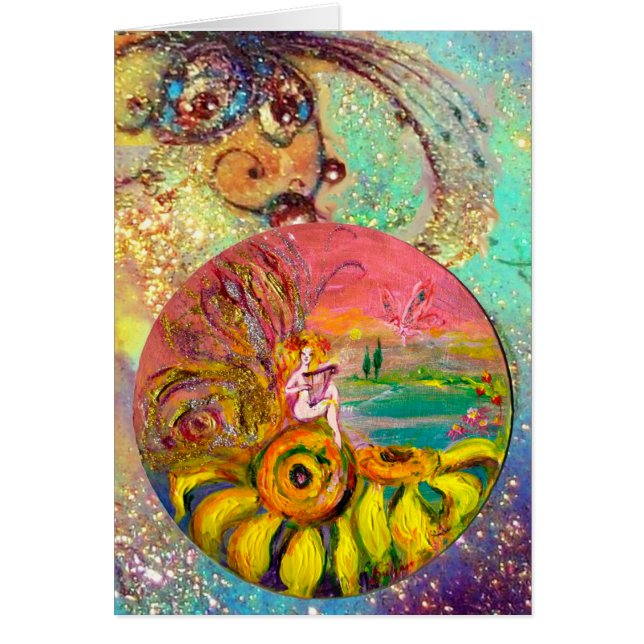 FAIRY OF THE SUNFLOWERS yellow pink blue (Front)