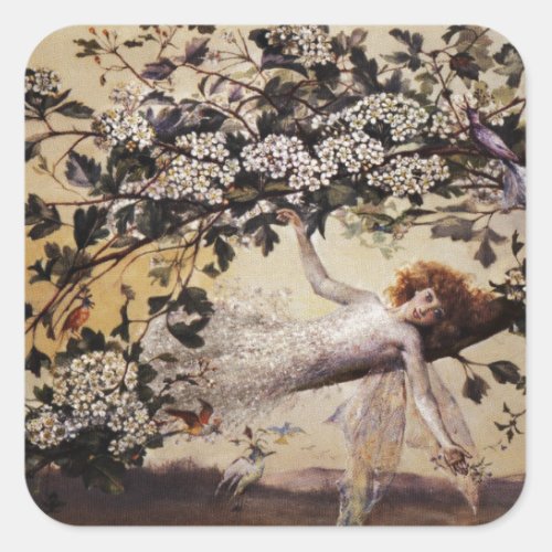 Fairy on a Branch Square Sticker