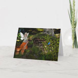 Fairy on a Mushroom Design 2 Greeting Card