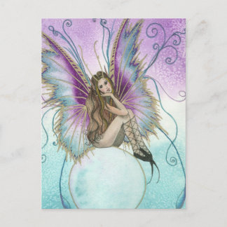 fairy on crystal ball postcard