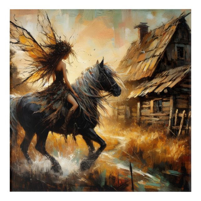 Fairy on Horseback Acrylic Print (Front)