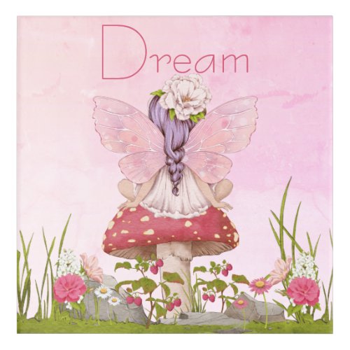 Fairy on Mushroom Nursery Dream Acrylic Print