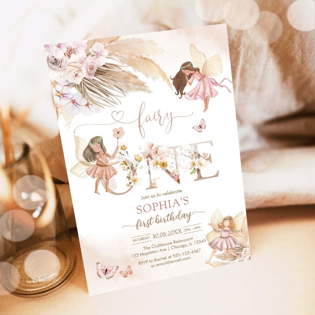 Fairy ONE Pampass 1st Birthday Invitation (Creator Uploaded)