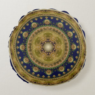 Fairy oriental round fractal pattern pillow