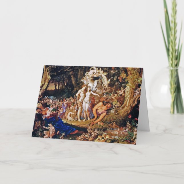 Fairy Painting "Oberon and Titania" Holiday Card (Front)