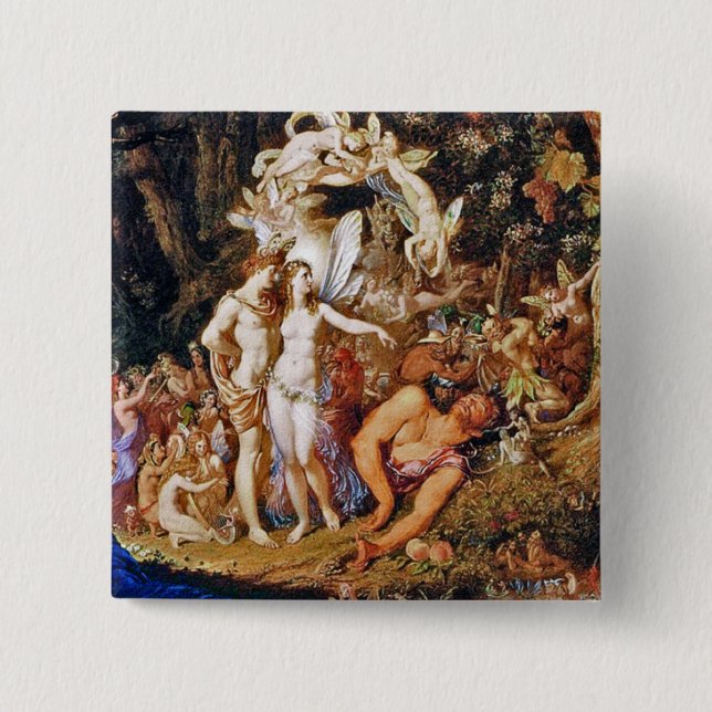 Fairy Painting "Oberon and Titania" Pinback Button (Front)