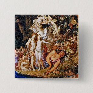 Fairy Painting "Oberon and Titania" Pinback Button