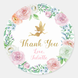 Fairy Party Stickers, Favor Thank You Stickers
