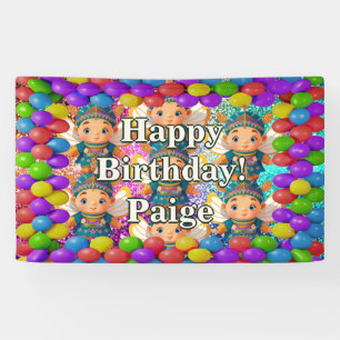 Fairy Personalized character birthday banner