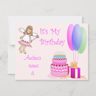 Fairy Pink Birthday Invites