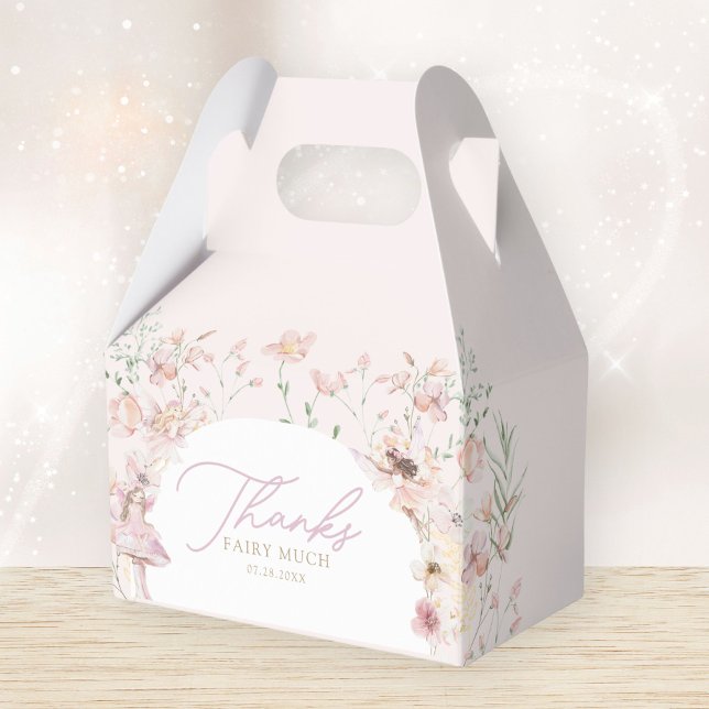 Fairy Pink Floral Girls Birthday Favor Boxes (Creator Uploaded)