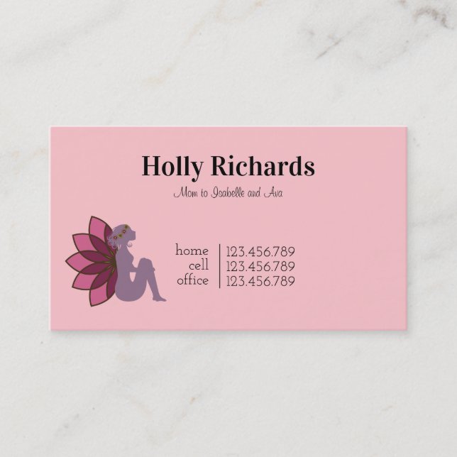 Fairy pink Mommy calling card (Front)