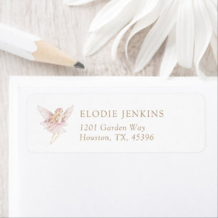 Fairy Pink Watercolor Girls Magical Return Address Label