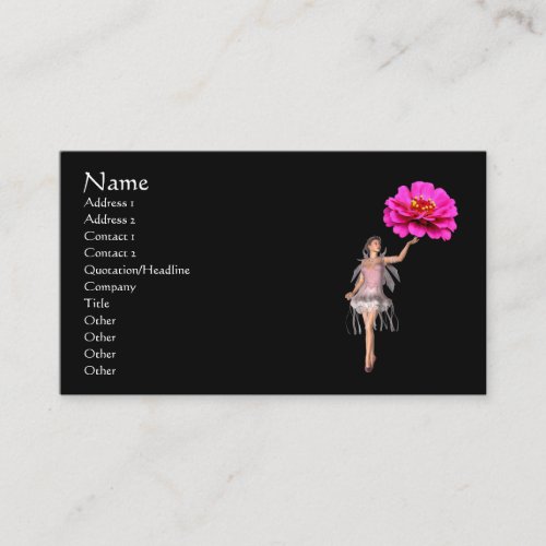 Fairy Pink Zinnia Flower Fantasy Business Card
