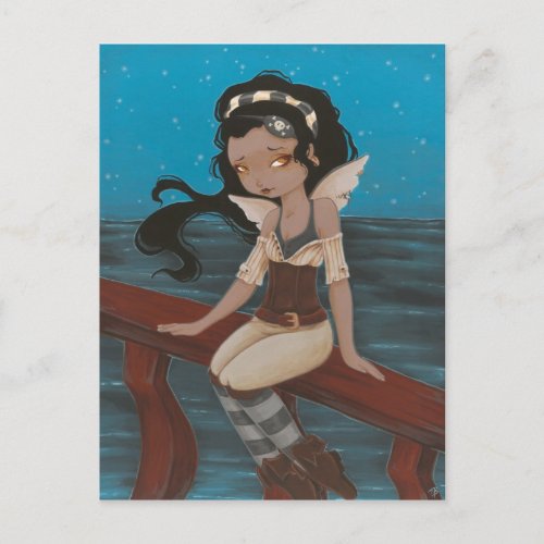 fairy pirate ship sea  Post Card