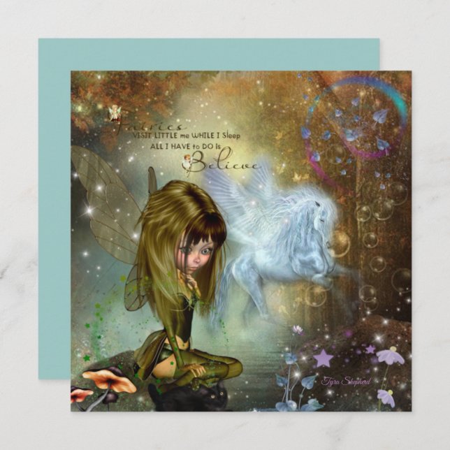 Fairy Pixie Pegasus Fantasy Card (Front/Back)