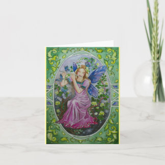 Fairy playing flute greeting card
