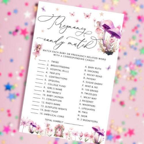 Fairy Pregnancy Candy Bar  Baby Shower Game