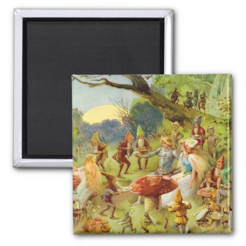 Fairy Prince and Thumbelina in the Magic Forest Magnet