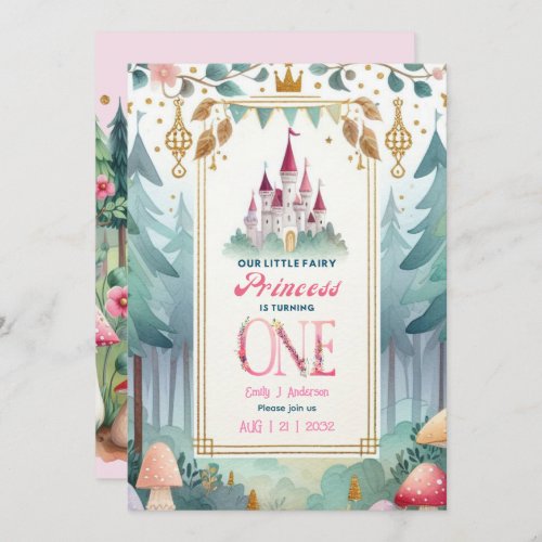 Fairy Princess 1st Birthday Fairytale Fairycore Invitation