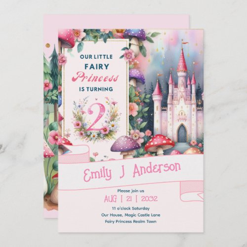 Fairy Princess 2nd Birthday Fairy Tale Fairycore Invitation