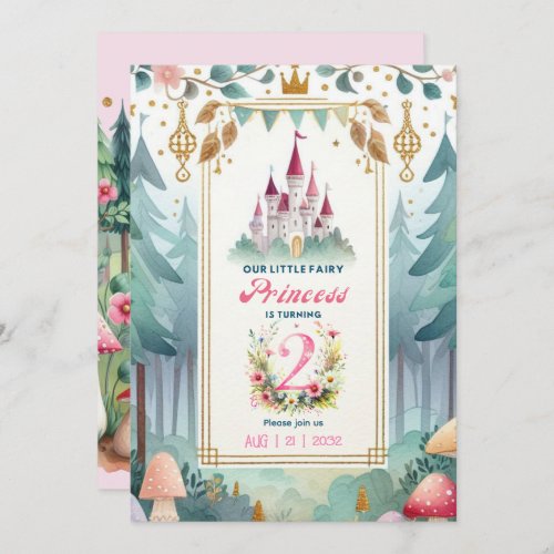 Fairy Princess 2nd Birthday Fairytale Fairycore Invitation