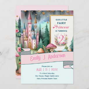 Fairy Princess 2nd Birthday TWO Pink Fairycore Invitation