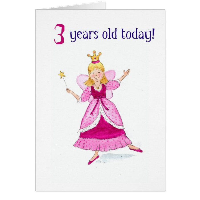 Fairy Princess 3rd Birthday Card