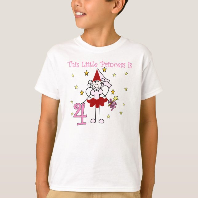 Fairy Princess 4th Birthday T-Shirt (Front)