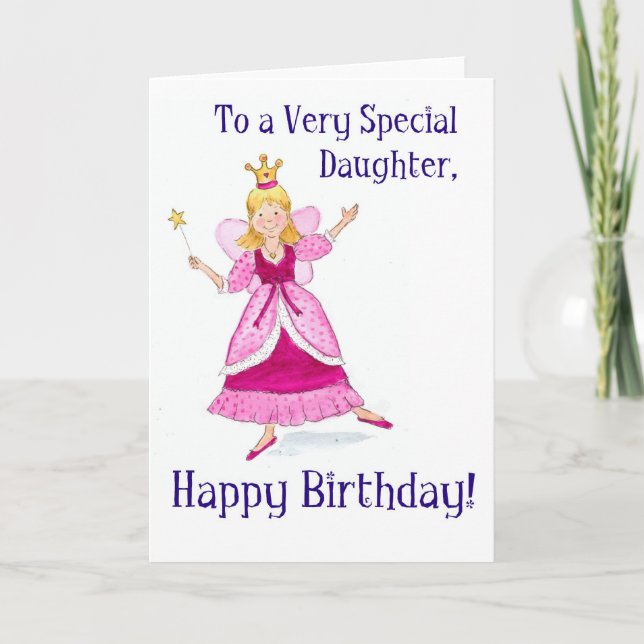 Fairy Princess Birthday Card for a Daughter (Front)