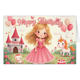 Fairy Princess Birthday in a Pink Dream Card