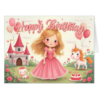 Fairy Princess Birthday in a Pink Dream Card
