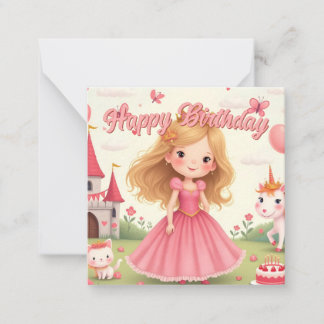 Fairy Princess Birthday in a Pink Dream Note Card