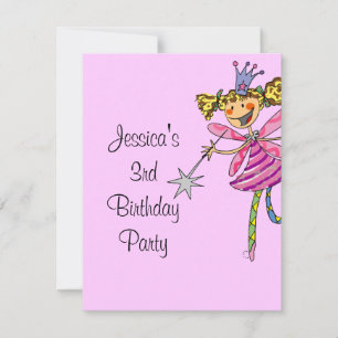 Fairy Princess Birthday Invite – Age 3