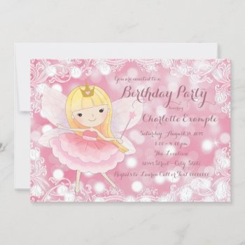 Fairy Princess Birthday Party Invitation by InvitationCentral at Zazzle