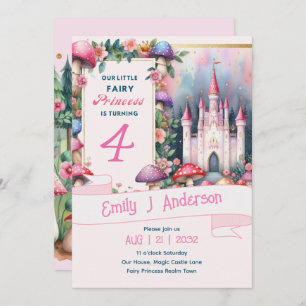 Fairy Princess Birthday Party Pink Fairycore Invitation