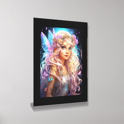 Fairy princess blonde fantasy fae girl butterfly canvas photo tile 