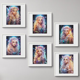 Fairy princess blonde fantasy fae girls wall peel and stick photo tile
