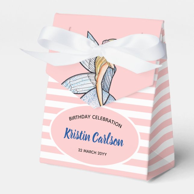 Fairy Princess Bride Dress Fashion Illustration Favor Boxes (Front Side)