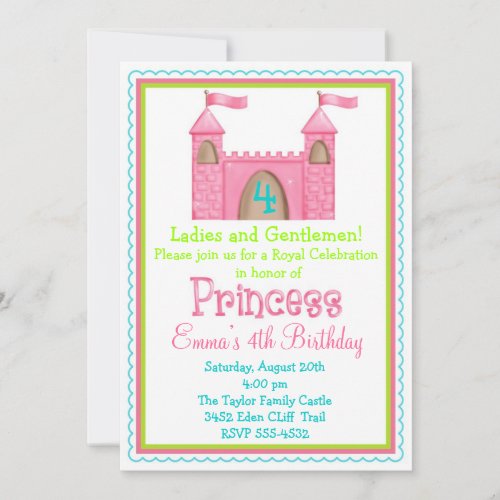 Fairy Princess Castle Birthday Invitations