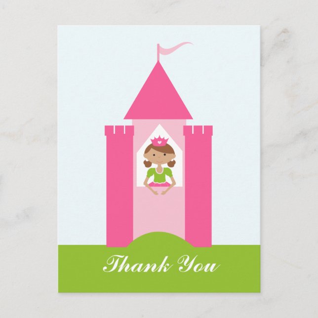 Fairy princess castle thank you postcard (Front)