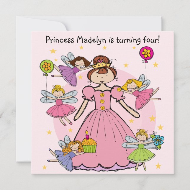 Fairy Princess Customized Birthday Invites (Front)